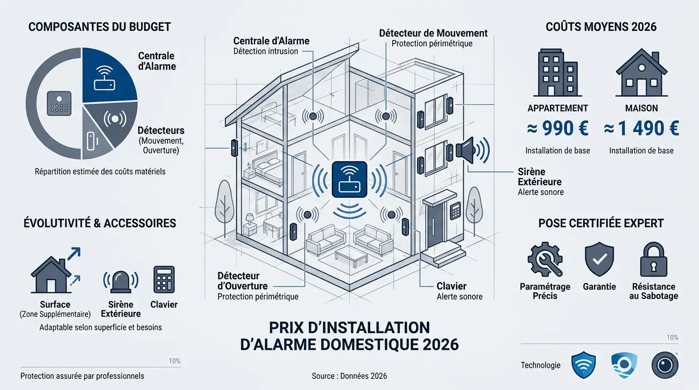 Installation professionnelle d'un système d'alarme résidentiel en 2026